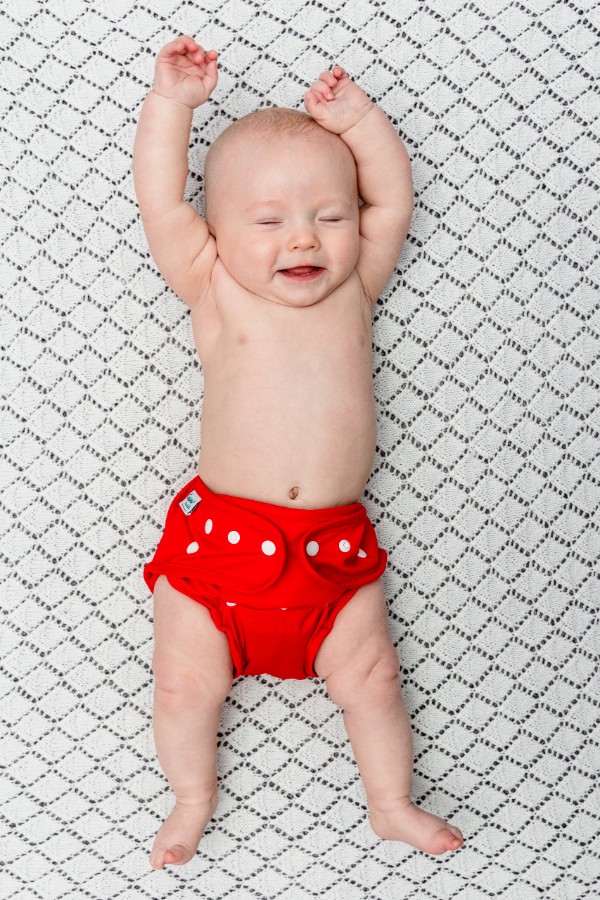 Cheeky bamboo cloth nappy - happy baby