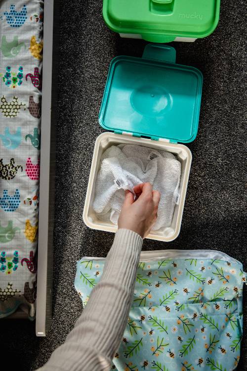 How to change a poo-ey nappy with reusable wipes