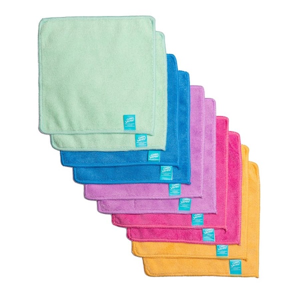 Multipurpose Microfibre Reusable Cleaning Wipes - 10 pack - 20cm x 20cm