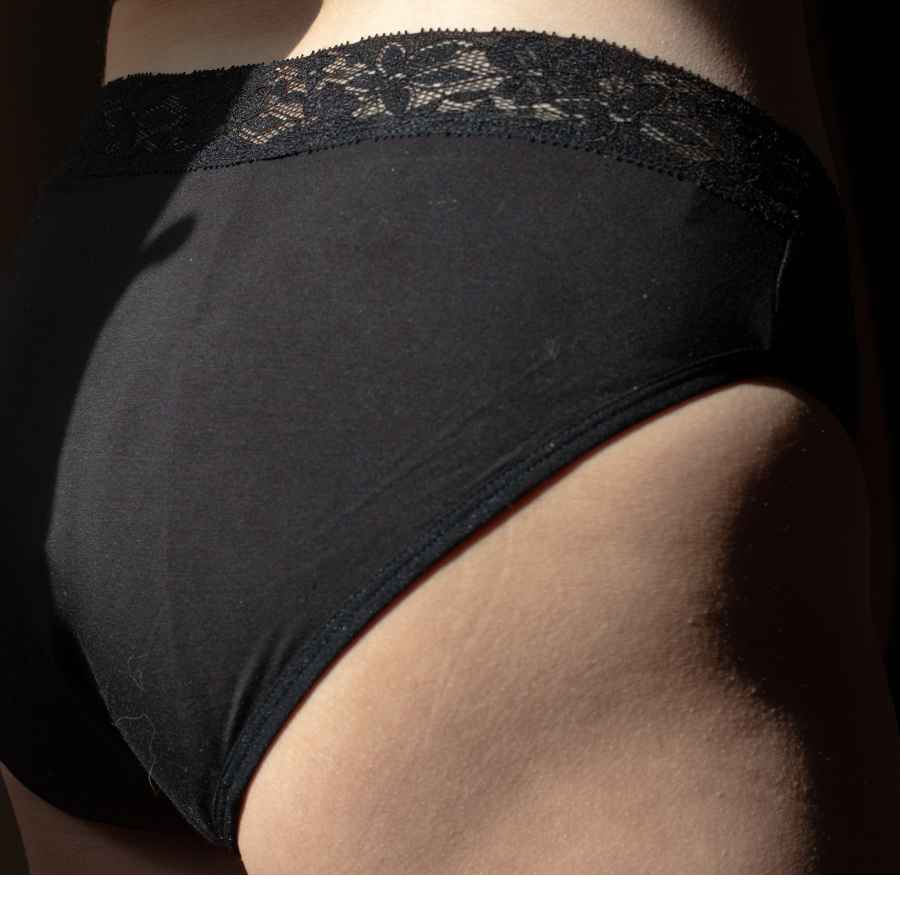 Pretty Lace Topped Period Underwear available in plus size