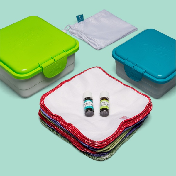 Toilet Roll Alternative - Family Cloth Reusable Toilet Paper Kit - Flannel Wipes
